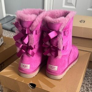 UGG Fuchsia Boots with Ribbon Detail